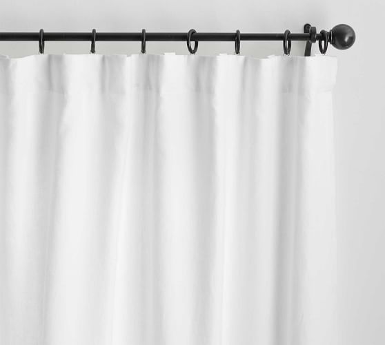 Classic Belgian Flax Linen Curtain White Pottery Barn