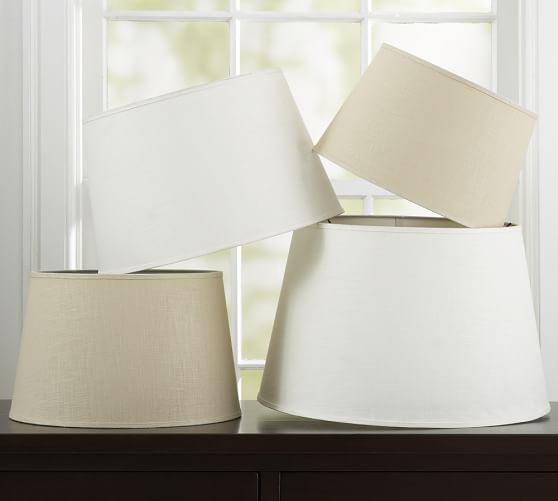 Linen Tapered Lamp Shade Taped Edge Pottery Barn