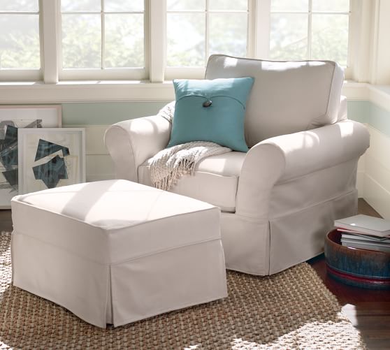 Pb Comfort Slipcovered Ottoman Pottery Barn
