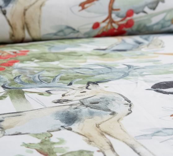 Winter Forest Patterned Duvet Cover Sham Pottery Barn