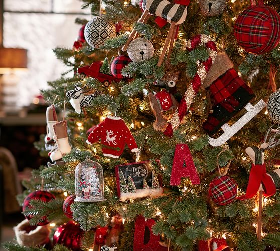 Plaid Ice Skate Christmas Ornament Pottery Barn