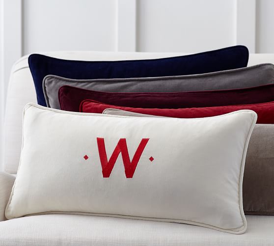 Solid Velvet Lumbar Pillow Cover Pottery Barn