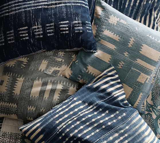 Diamond Shibori Print Decorative Pillow Cover Pottery Barn