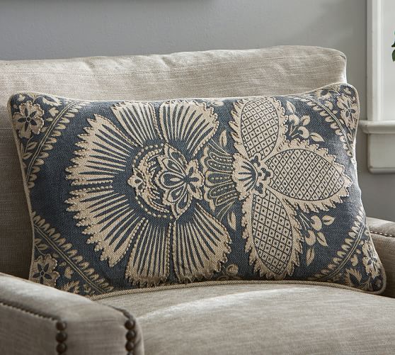 Kiva Floral Lumbar Decorative Pillow Cover Pottery Barn
