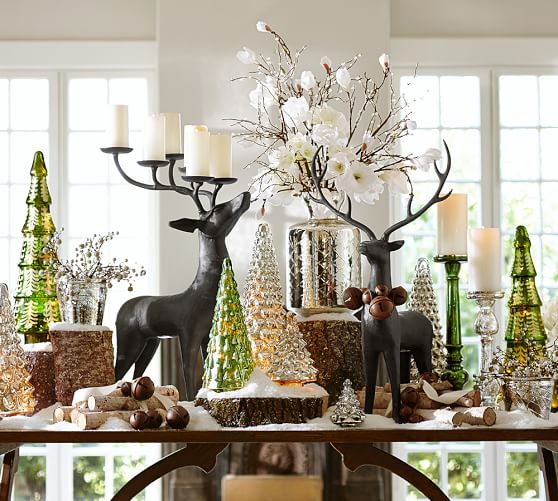 Green Mercury Glass Trees Pottery Barn