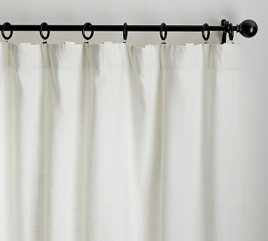 Emery Linen Cotton Pole Pocket Curtain Ivory Pottery Barn