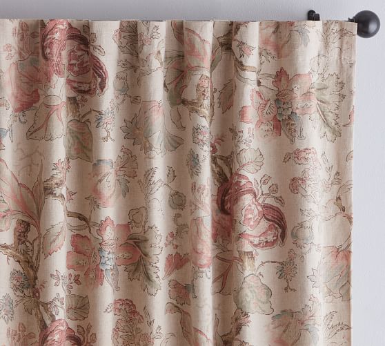 Grace Print Floral Curtain Pottery Barn