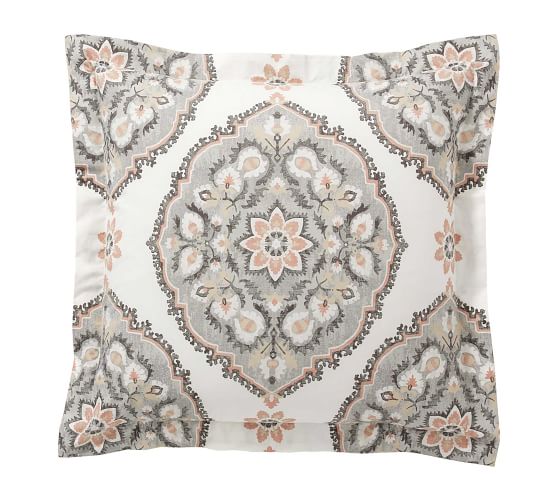 Anastasia Medallion Organic Percale Print Pillow Shams Pottery Barn
