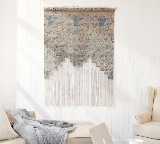 Cotton Fringed Rug Tapestry Wall Decor Pottery Barn