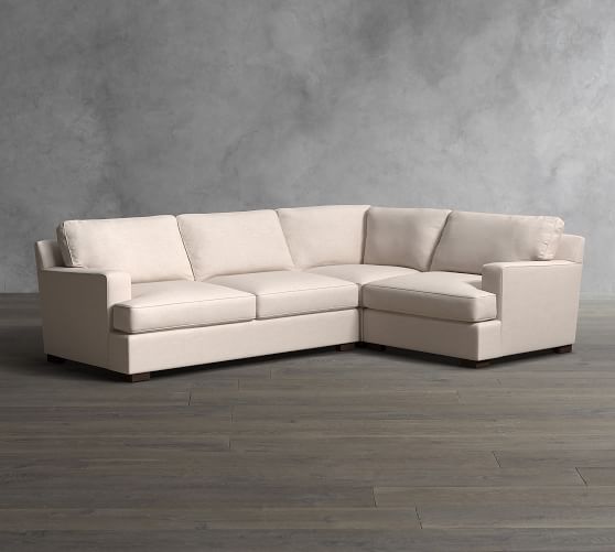 Townsend Square Arm Upholstered 3Piece Sectional with Corner Pottery