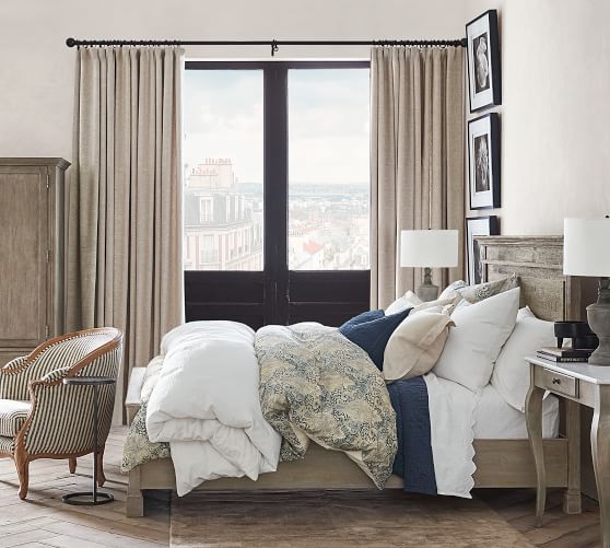 Emery Linen Cotton Pole Pocket Curtain Oatmeal