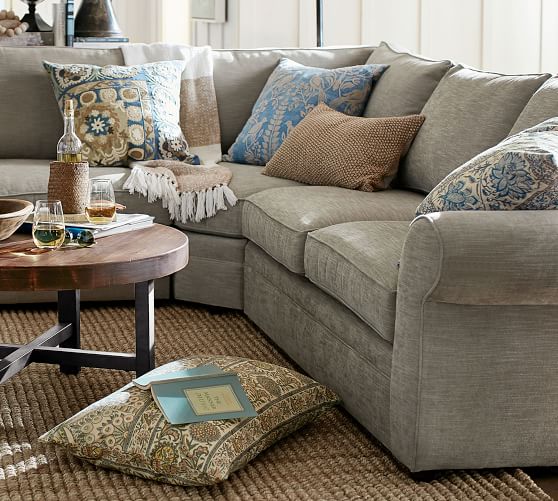 Pearce Upholstered 3 Piece L Shaped Sectional With Wedge Pottery