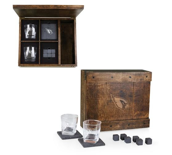 Nfl Whiskey Oak Gift Box Set For 2 Pottery Barn