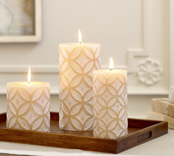Medallion Pillar Candle Pottery Barn