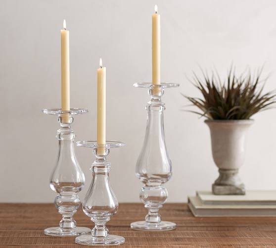 Blown Glass Candlestick Candle Holder Pottery Barn