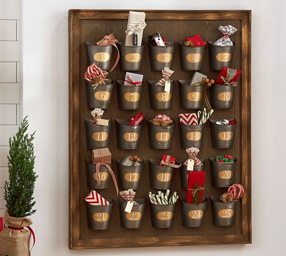 Gilt Galvanized Advent Calendar Pottery Barn