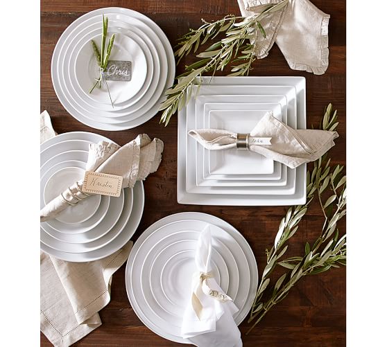 Great White Square Dinnerware Pottery Barn