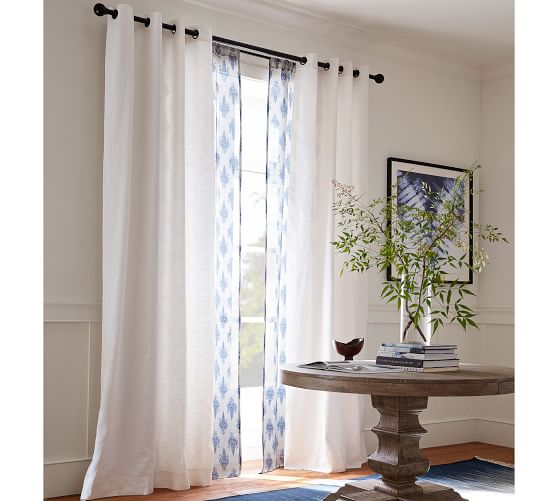 Emery Linen Cotton Grommet Curtain Oatmeal Pottery Barn