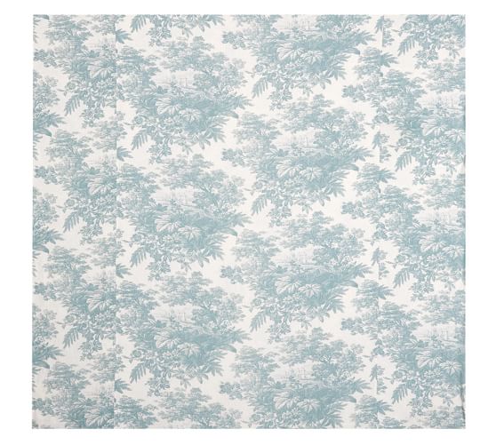 Dark Porcelain Blue Matine Toile Patterned Duvet Cover & Sham Pottery Barn