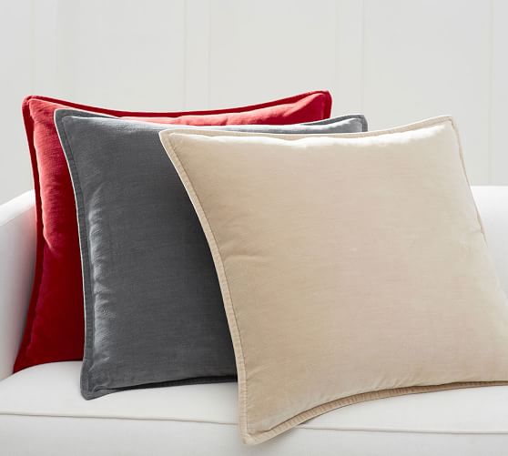 Washed Velvet Pillow Cover 24 Pottery Barn
