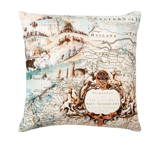 Karala Map Print Decorative Pillow Cover Pottery Barn