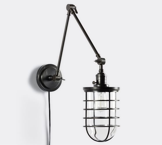 Pb Classic Articulating Sconce With Nautical Shade Pottery Barn