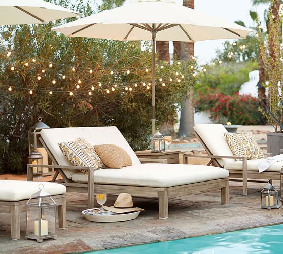 Round Outdoor Umbrella Outdoor Umbrellas Pottery Barn