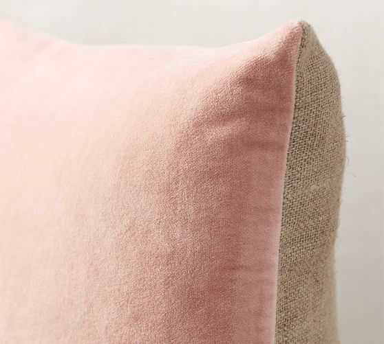 Velvet with Linen Pillow Cover Pottery Barn