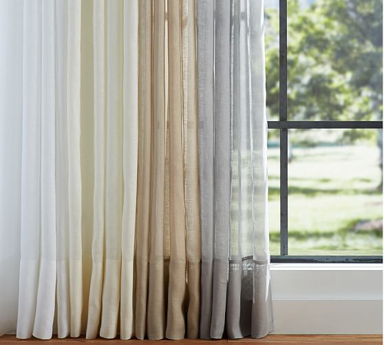 Belgian Flax Linen Sheer Curtain Flax Pottery Barn