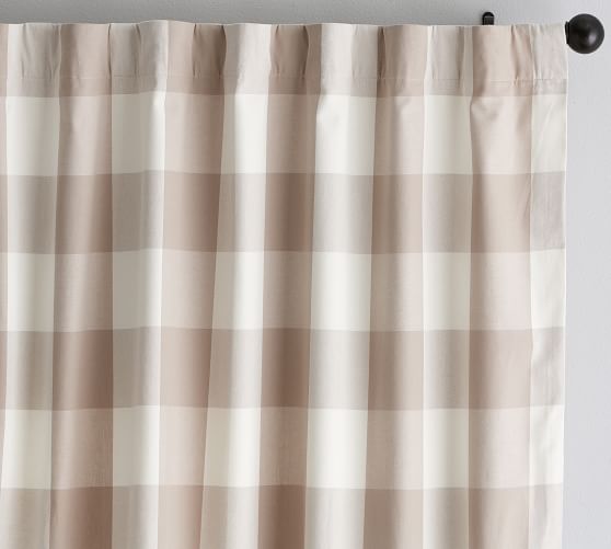 Buffalo Check Curtain Gray Pottery Barn