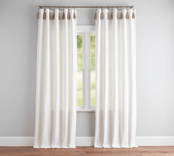 The Emily Meritt Solid Curtain With Hook And Tassel Pottery Barn