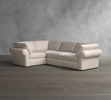 PB Air Roll Arm Upholstered 4-Piece Reversible Arm ...