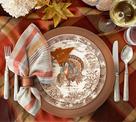 Traditional Turkey Dinner Plate, Set of 4 | Pottery Barn