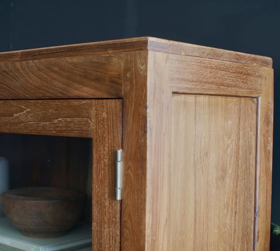 Menlo Reclaimed Teak Storage Cabinet Pottery Barn