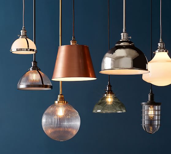 Pb Classic Cord Pendant Ribbed Glass Globe Pottery Barn