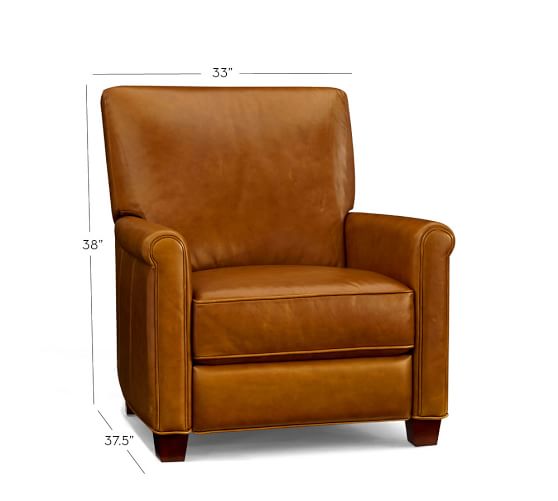 Irving Roll Arm Leather Recliner Pottery Barn