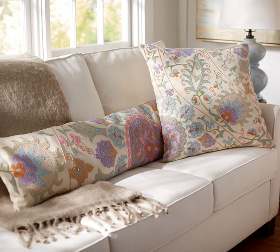 Aran Embroidered Decorative Pillow Cover Pottery Barn