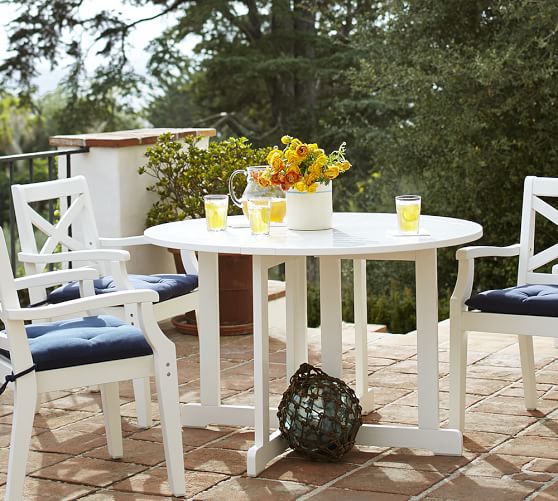 Hampstead Painted Round Drop Leaf Dining Table White
