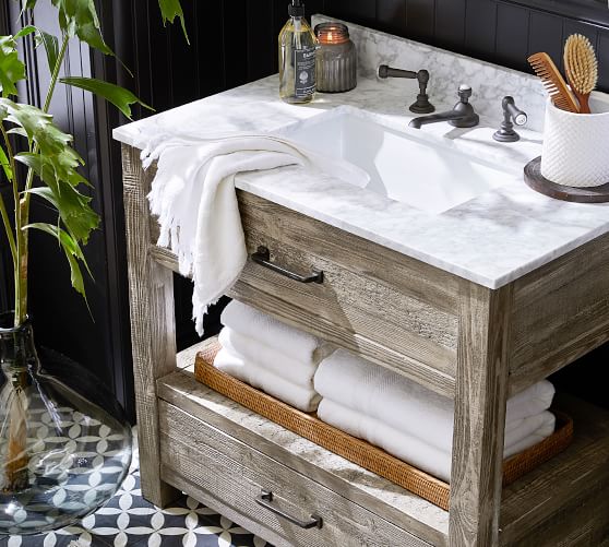 Reyes Lever Handle Widespread Bathroom Faucet Pottery Barn