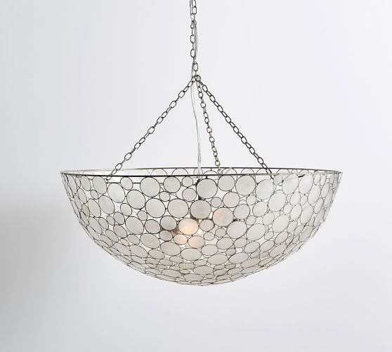 Ceiling Fixture New Pottery Barn Marina Round Pendant Capiz Shell