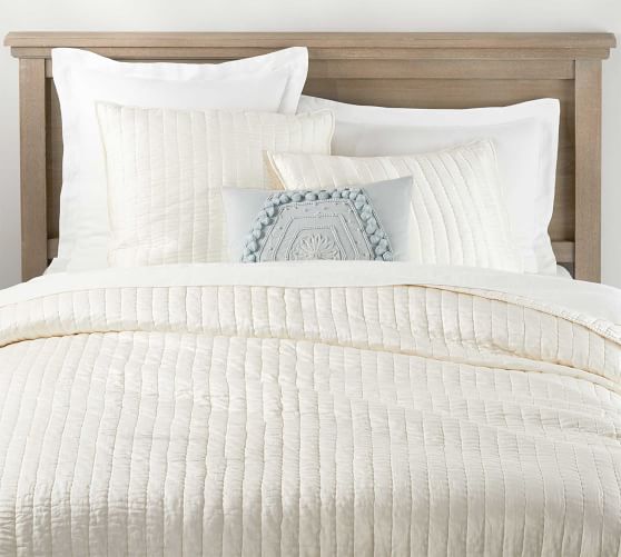Clasic Ivory Cotton Silk Quilt Pottery Barn
