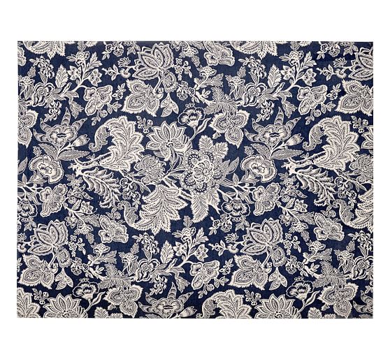 Layla Palampore Indoor Outdoor Rug Blue Pottery Barn