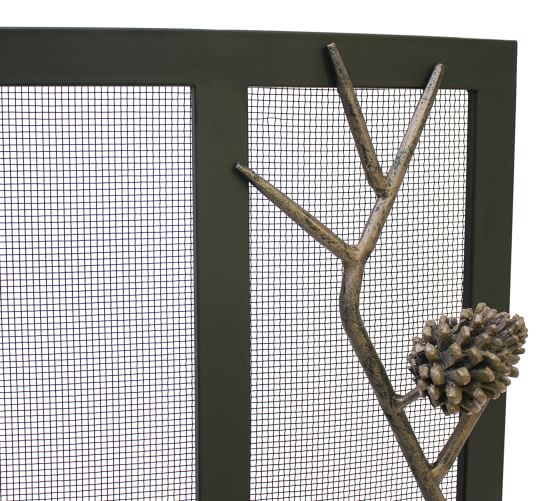 Pine Cone Bowed Fireplace Screen Pottery Barn