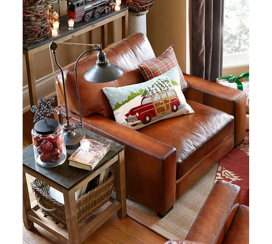 Woody Car Crewel Embroidered Lumbar Decorative Pillow Cover