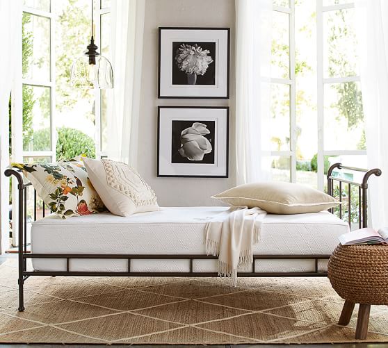 Reeve Matelasse Organic Cotton Daybed Mattress Cover Pottery Barn