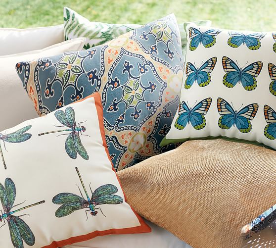 Dragonfly Skimmer Indoor Outdoor Pillow Pottery Barn