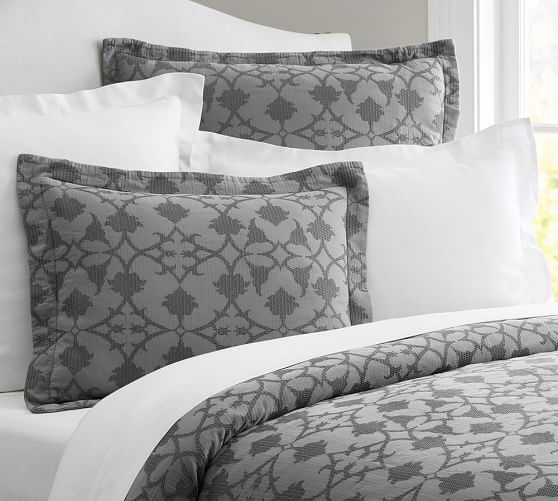 Jacquard Matelasse Patterned Duvet Cover Sham Pottery Barn