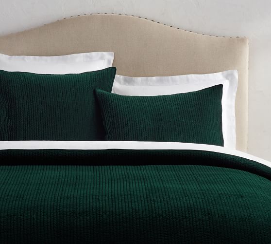 Spruce Velvet Channel Quilt Sham Pottery Barn
