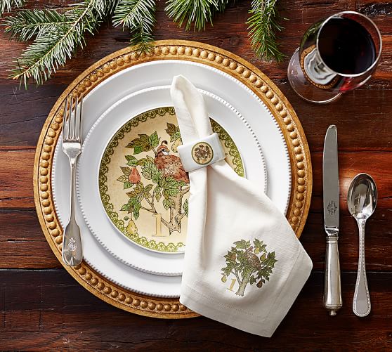 Twelve Days Of Christmas Salad Plates Mixed Set Of 12 Pottery Barn