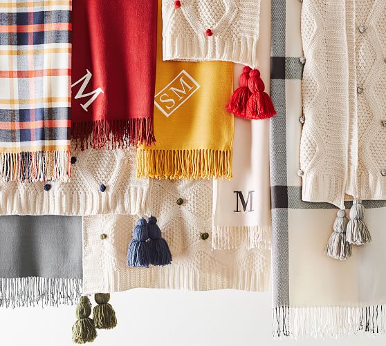 Bobble Knit Throw Blanket Pottery Barn
